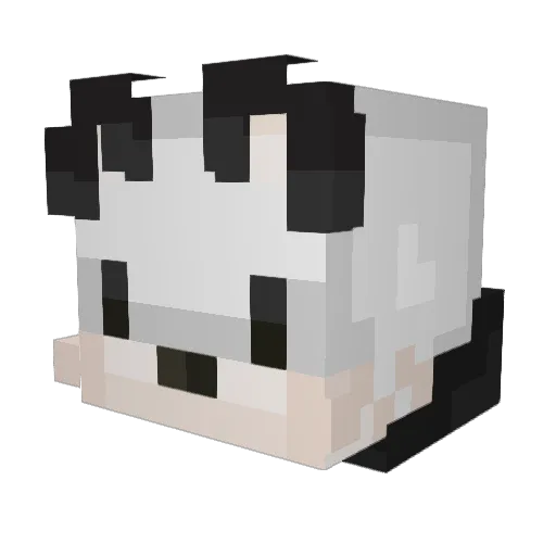Foxlike Minecraft avatar head, 3D render
