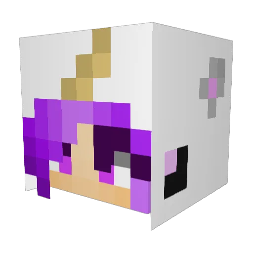 Foxlx Minecraft avatar head, 3D render