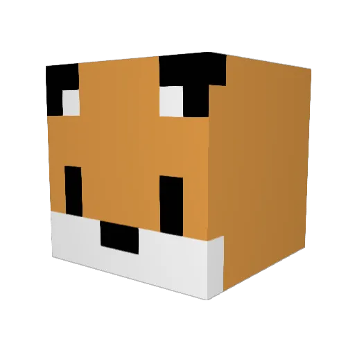 Foxness_ Minecraft avatar head, 3D render