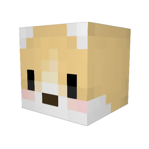 Foxoo Minecraft avatar head, 3D render