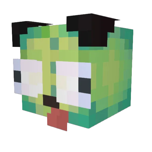 Foxq_ Minecraft avatar head, 3D render