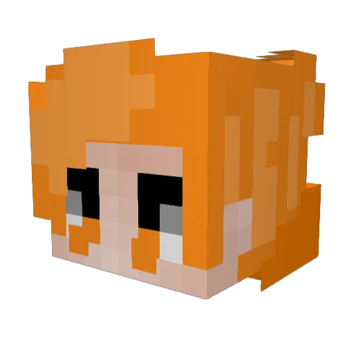 Foxraptor Minecraft avatar head, 3D render