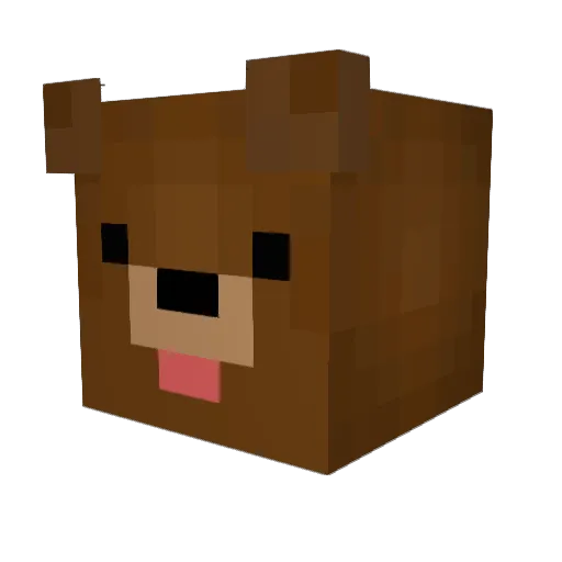 Foxset Minecraft avatar head, 3D render