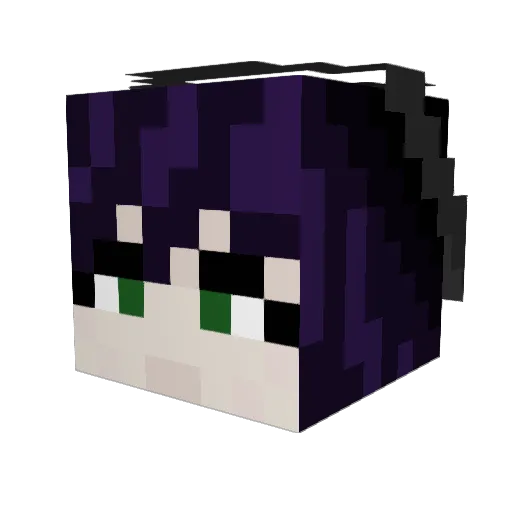 Foxsglove Minecraft avatar head, 3D render