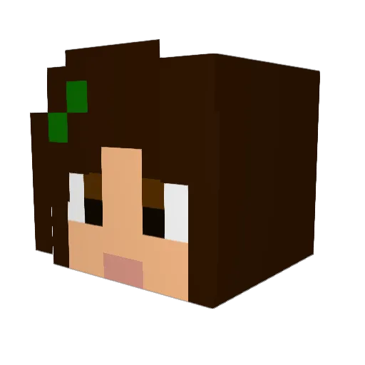 Foxsia07 Minecraft avatar head, 3D render