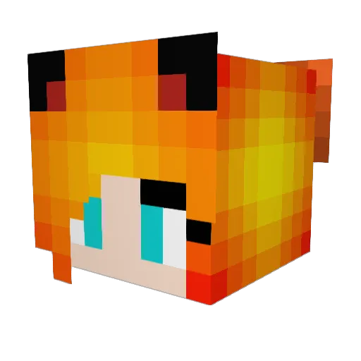 Foxspirit09 Minecraft avatar head, 3D render