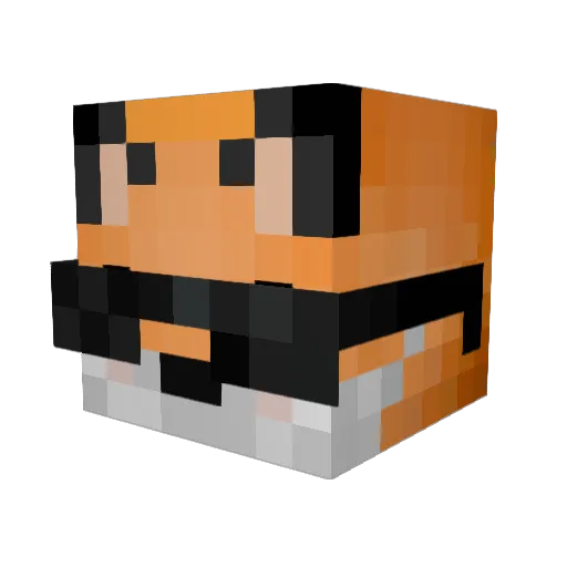 Foxtail09 Minecraft avatar head, 3D render