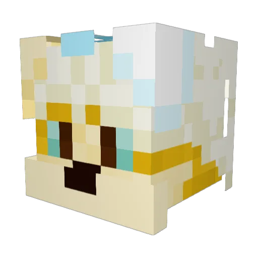 Foxtara Minecraft avatar head, 3D render