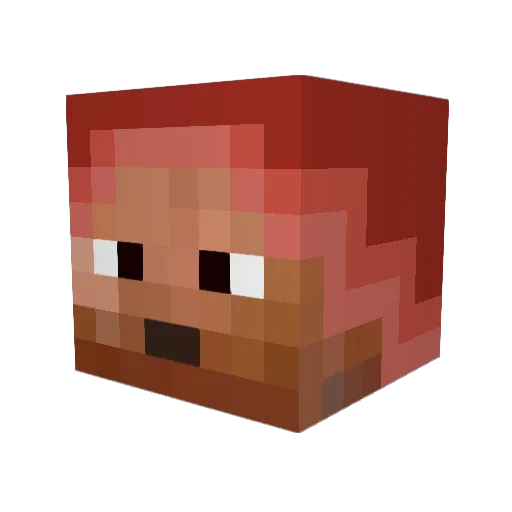 Foxtified Minecraft avatar head, 3D render