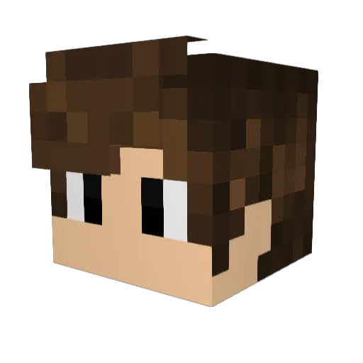 Foxtrag Minecraft avatar head, 3D render