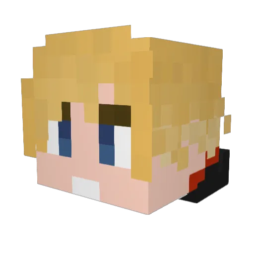 FoxtrotUK Minecraft avatar head, 3D render