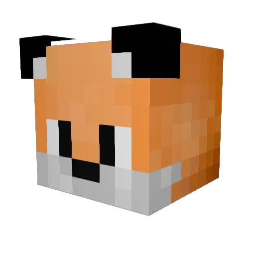 Foxucto Minecraft avatar head, 3D render