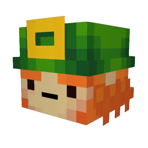 Foxuuuuu Minecraft avatar head, 3D render