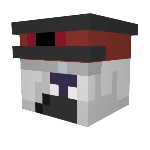 Foxvermin Minecraft avatar head, 3D render