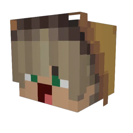 FoxxDE Minecraft avatar head, 3D render