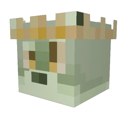 Foxxder Minecraft avatar head, 3D render