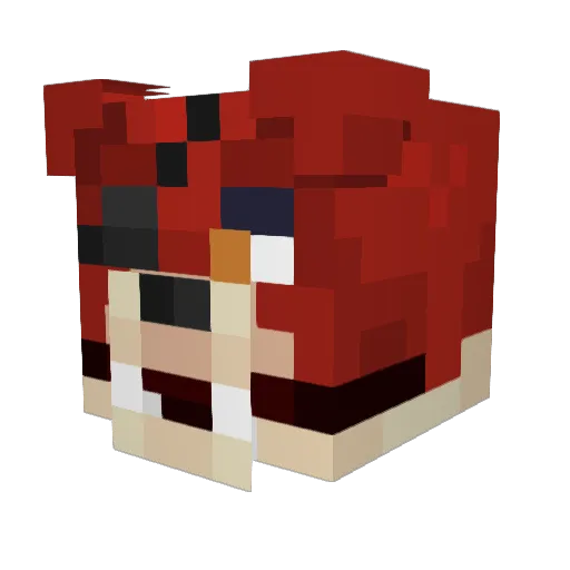 Foxxedhound Minecraft avatar head, 3D render