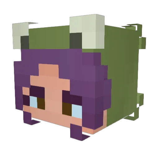 FoxxiMinx Minecraft avatar head, 3D render