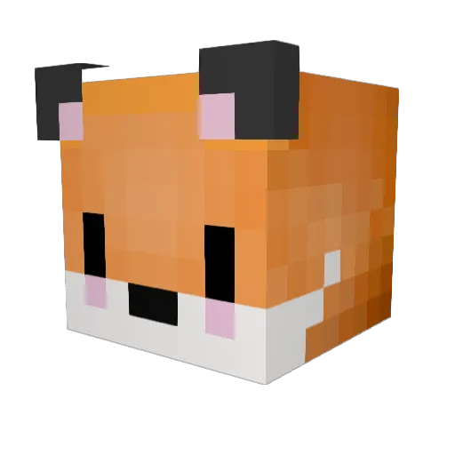 Foxxxo Minecraft avatar head, 3D render