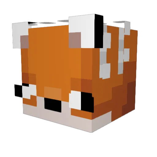 Foxxxxxy Minecraft avatar head, 3D render