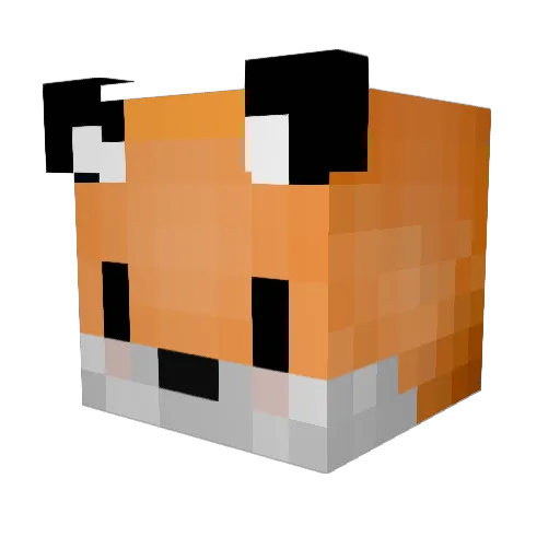 FoxxyCaerlight Minecraft avatar head, 3D render