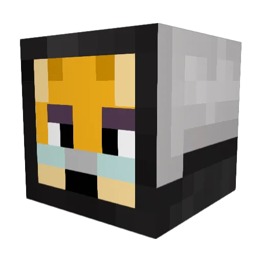 FoxxyRola Minecraft avatar head, 3D render