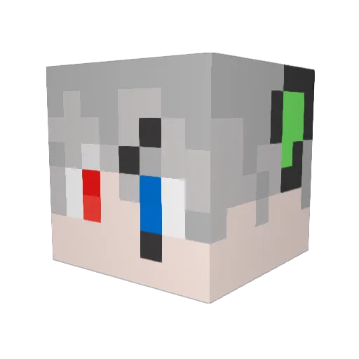 Foxy24030 Minecraft avatar head, 3D render
