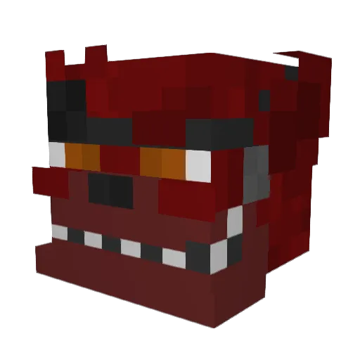 Foxy2point0 Minecraft avatar head, 3D render