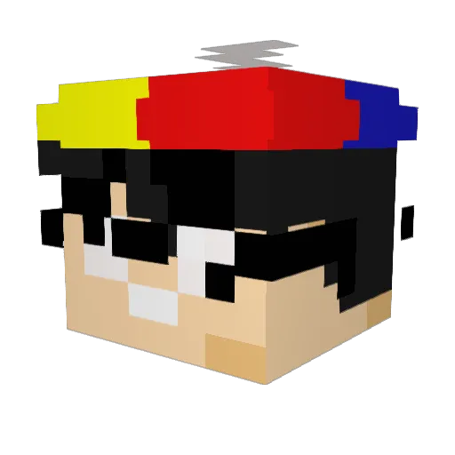 Foxy3814 Minecraft avatar head, 3D render