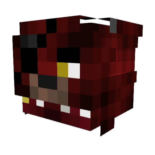 Foxy4 Minecraft avatar head, 3D render