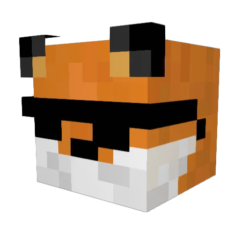 Foxy5 Minecraft avatar head, 3D render