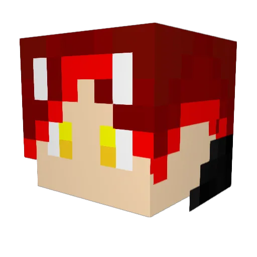 FoxyAkiyama Minecraft avatar head, 3D render