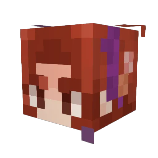 FoxyBlocks Minecraft avatar head, 3D render
