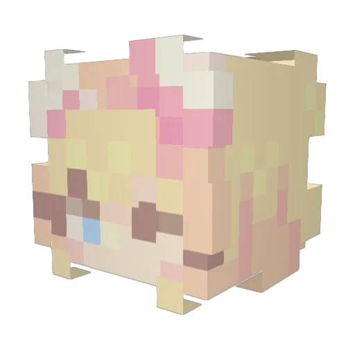 FoxyCherry Minecraft avatar head, 3D render