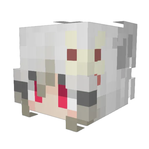 FoxyChuuu Minecraft avatar head, 3D render