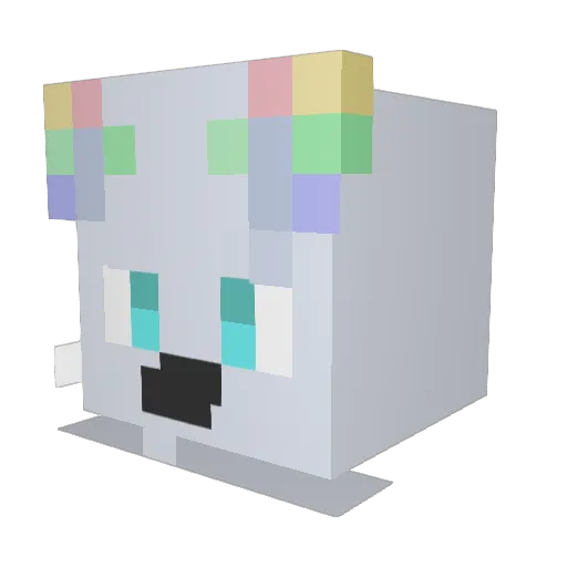 FoxyCloud Minecraft avatar head, 3D render