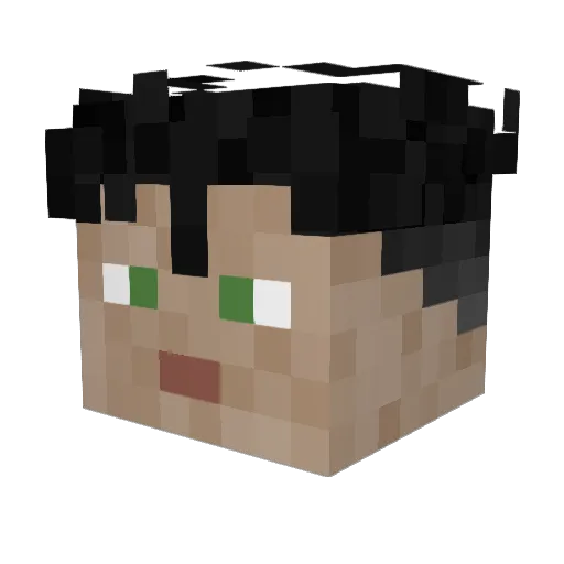 FoxyDoro Minecraft avatar head, 3D render