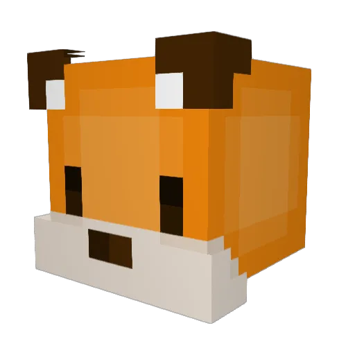 FoxyFace Minecraft avatar head, 3D render