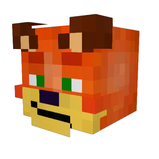 FoxyFurReal Minecraft avatar head, 3D render