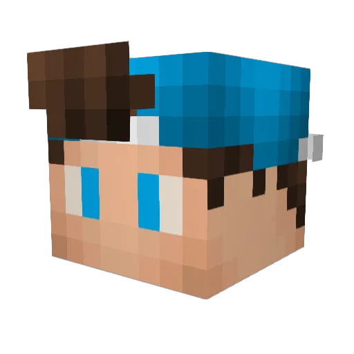 FoxyHD Minecraft avatar head, 3D render