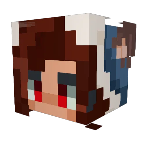 FoxyHyuuga Minecraft avatar head, 3D render