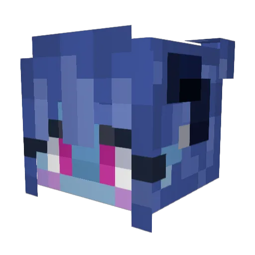 FoxyKittyCat Minecraft avatar head, 3D render