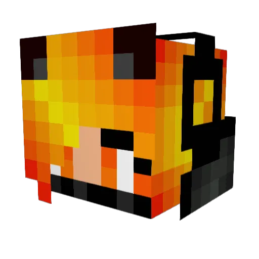 FoxyLady20 Minecraft avatar head, 3D render