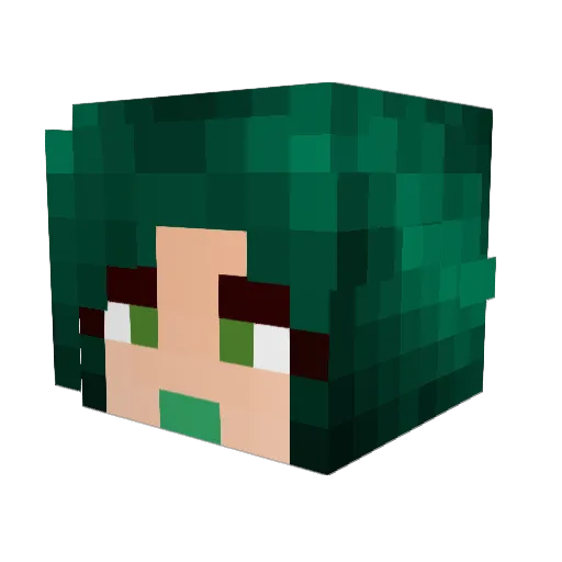 FoxyLou Minecraft avatar head, 3D render