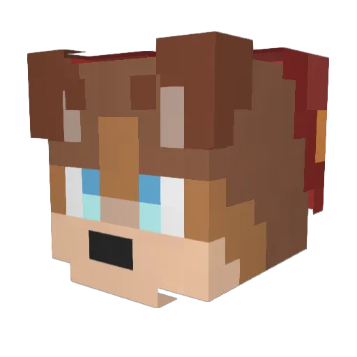 FoxyMcFox72 Minecraft avatar head, 3D render