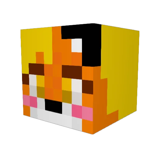 FoxyPirat Minecraft avatar head, 3D render