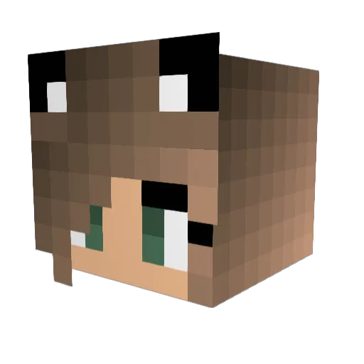 FoxyPl4ys Minecraft avatar head, 3D render