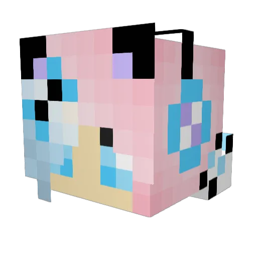 FoxyQueen200 Minecraft avatar head, 3D render