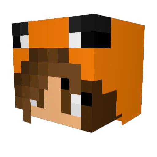 FoxySpeed Minecraft avatar head, 3D render