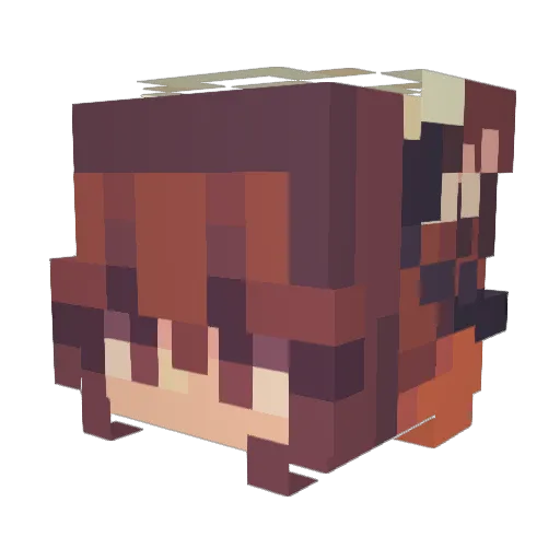 FoxyStormy Minecraft avatar head, 3D render